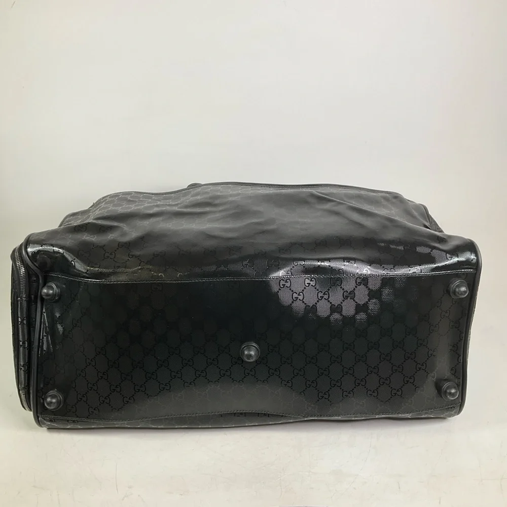 Gucci Imprime GG Logo Black Coated Canvas Large Duffle Bag